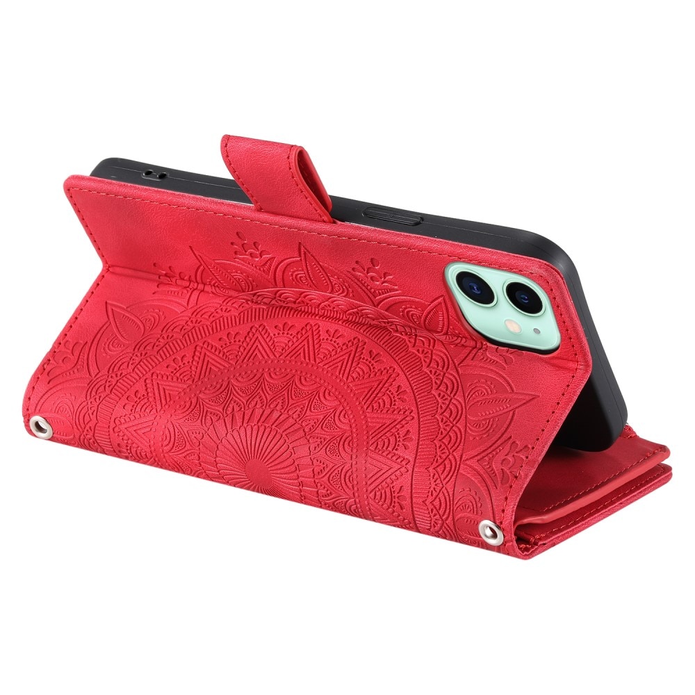 Lommebokveske iPhone 12 Mini Mandala rød