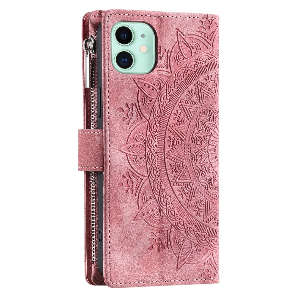 Lommebokveske iPhone 12 Mini Mandala rosa