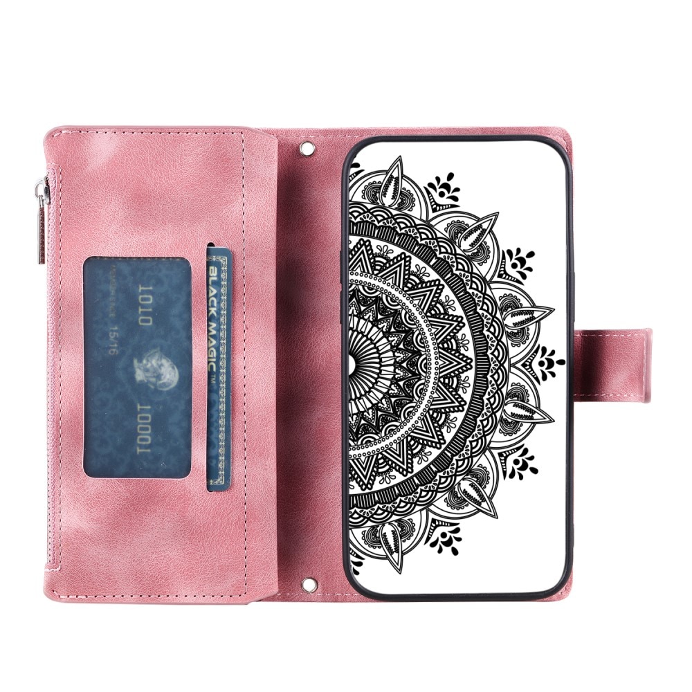 Lommebokveske iPhone 12 Mini Mandala rosa