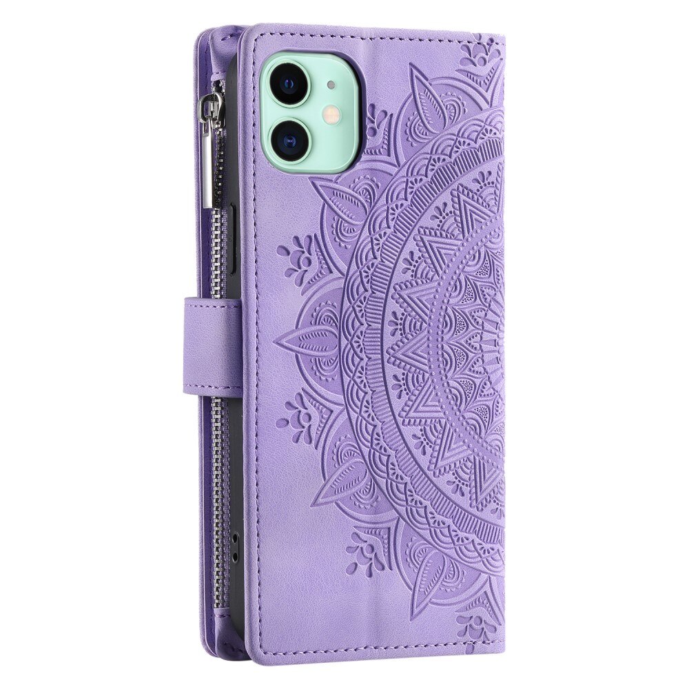 Lommebokveske iPhone 12 Mini Mandala lilla