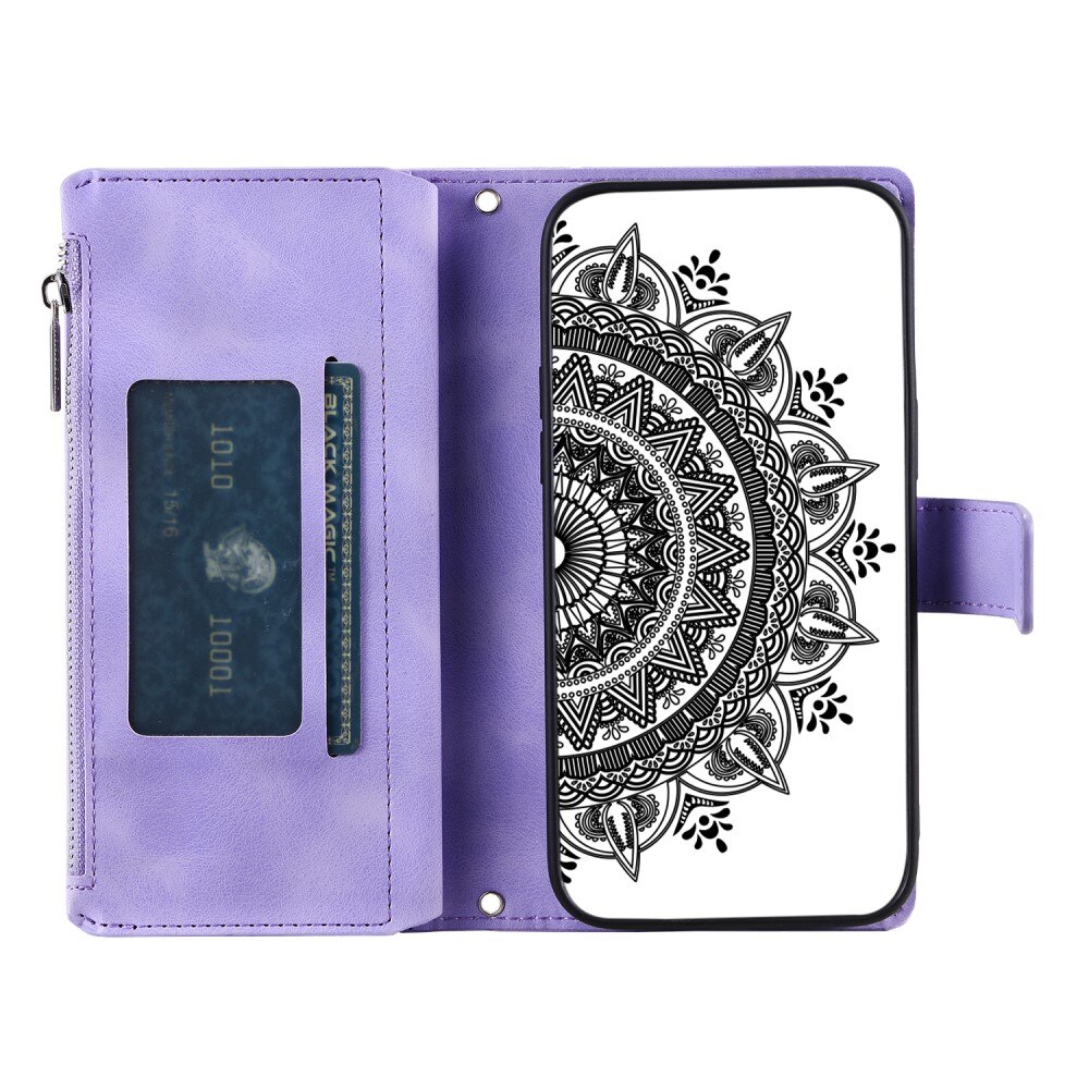 Lommebokveske iPhone 12 Mini Mandala lilla