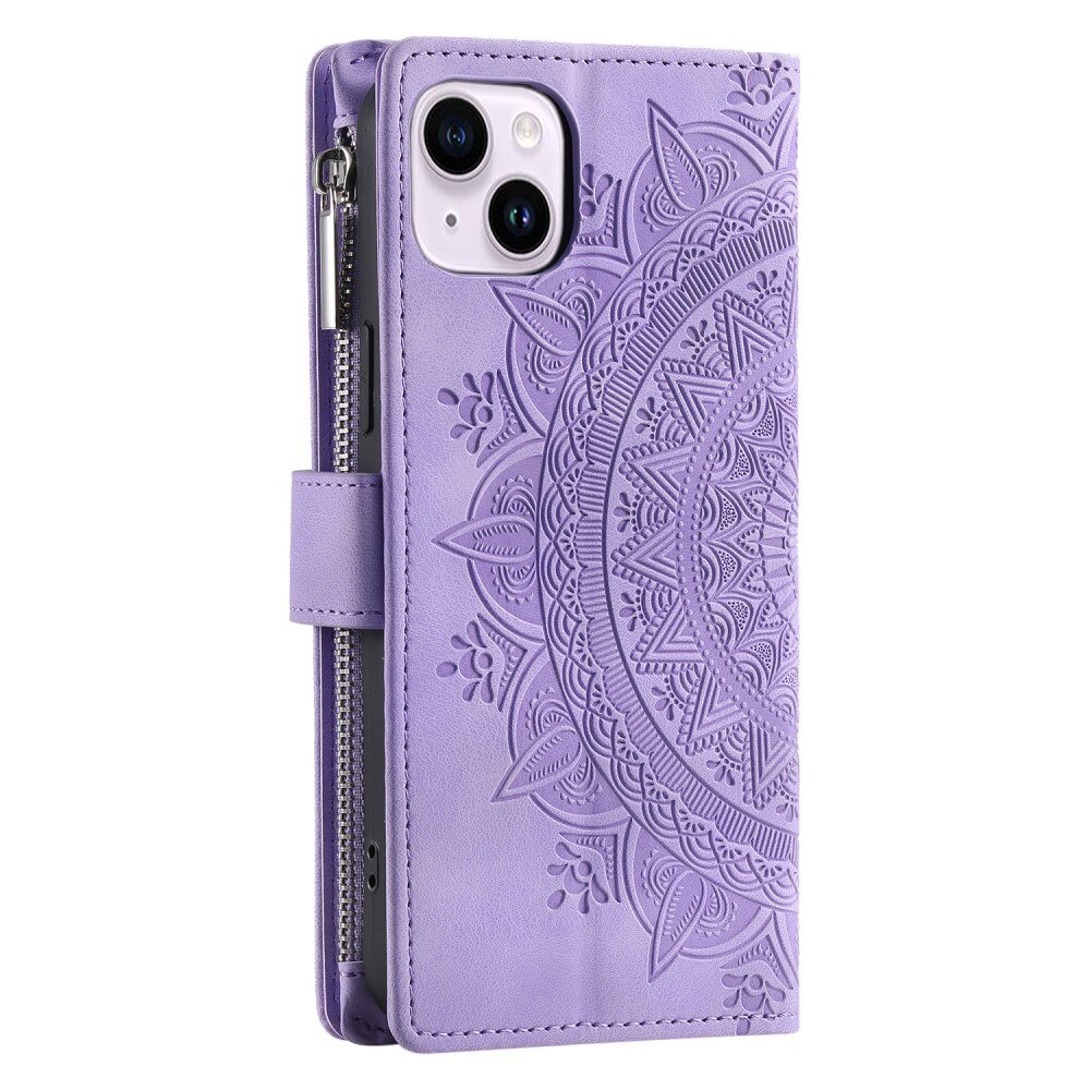 Lommebokveske iPhone 13 Mini Mandala lilla