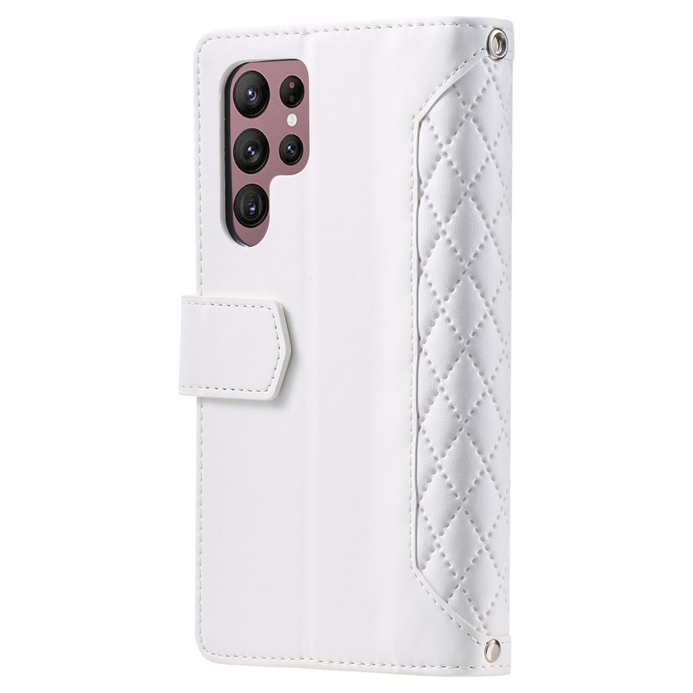 Lommebokveske Samsung Galaxy S23 Ultra Quilted hvit