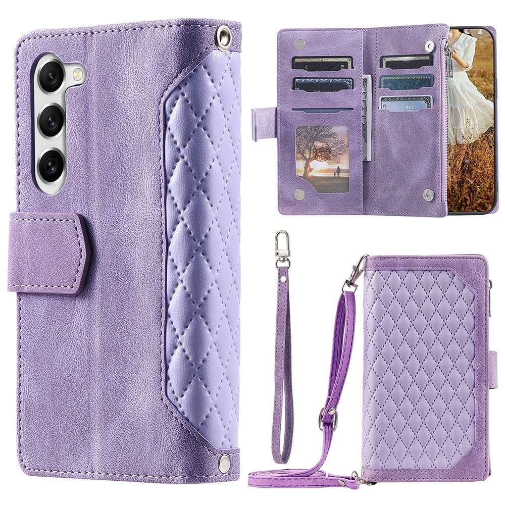 Lommebokveske Samsung Galaxy S23 Quilted lilla