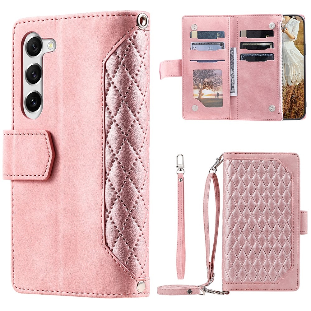 Lommebokveske Samsung Galaxy S23 Quilted rosa