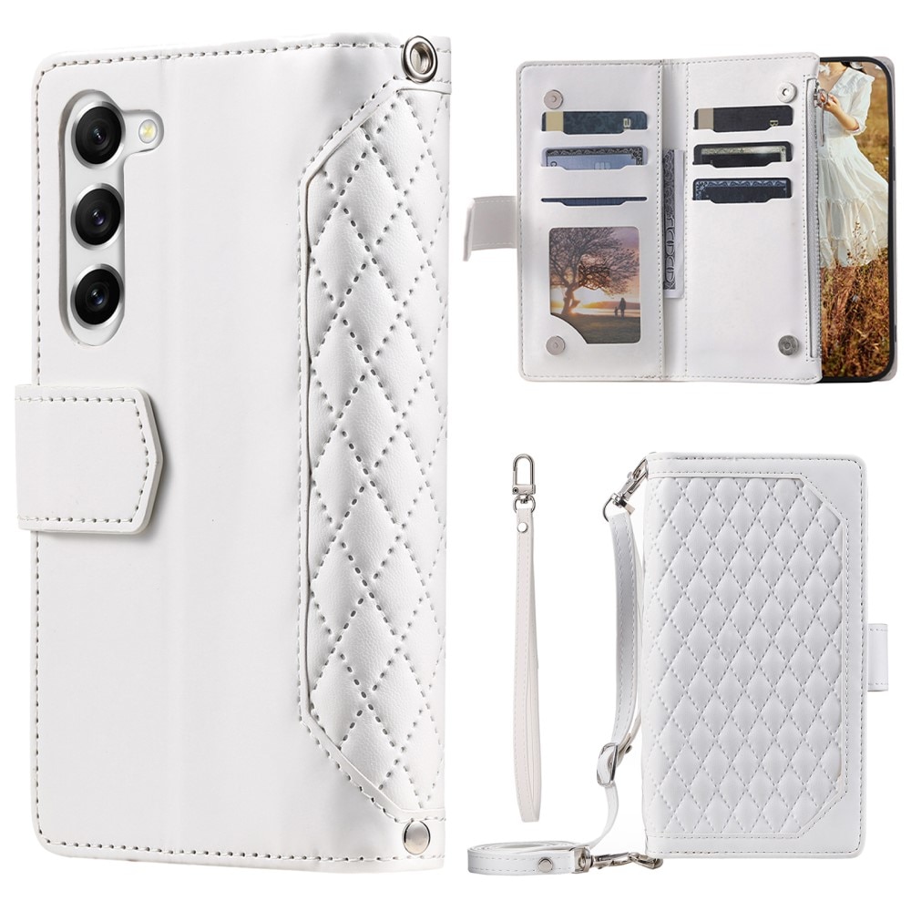 Lommebokveske Samsung Galaxy S23 Quilted hvit