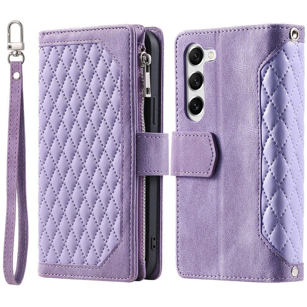 Lommebokveske Samsung Galaxy S23 Plus Quilted lilla