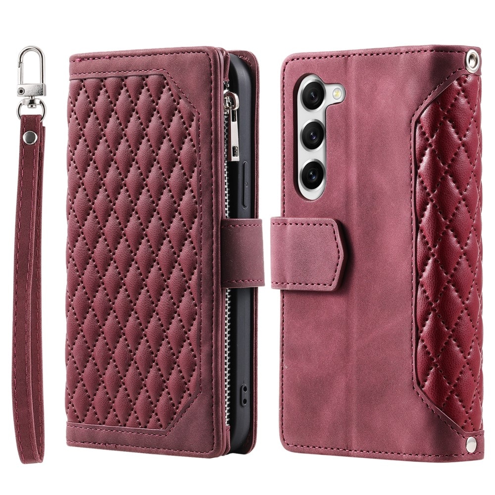 Lommebokveske Samsung Galaxy S23 Plus Quilted Rød