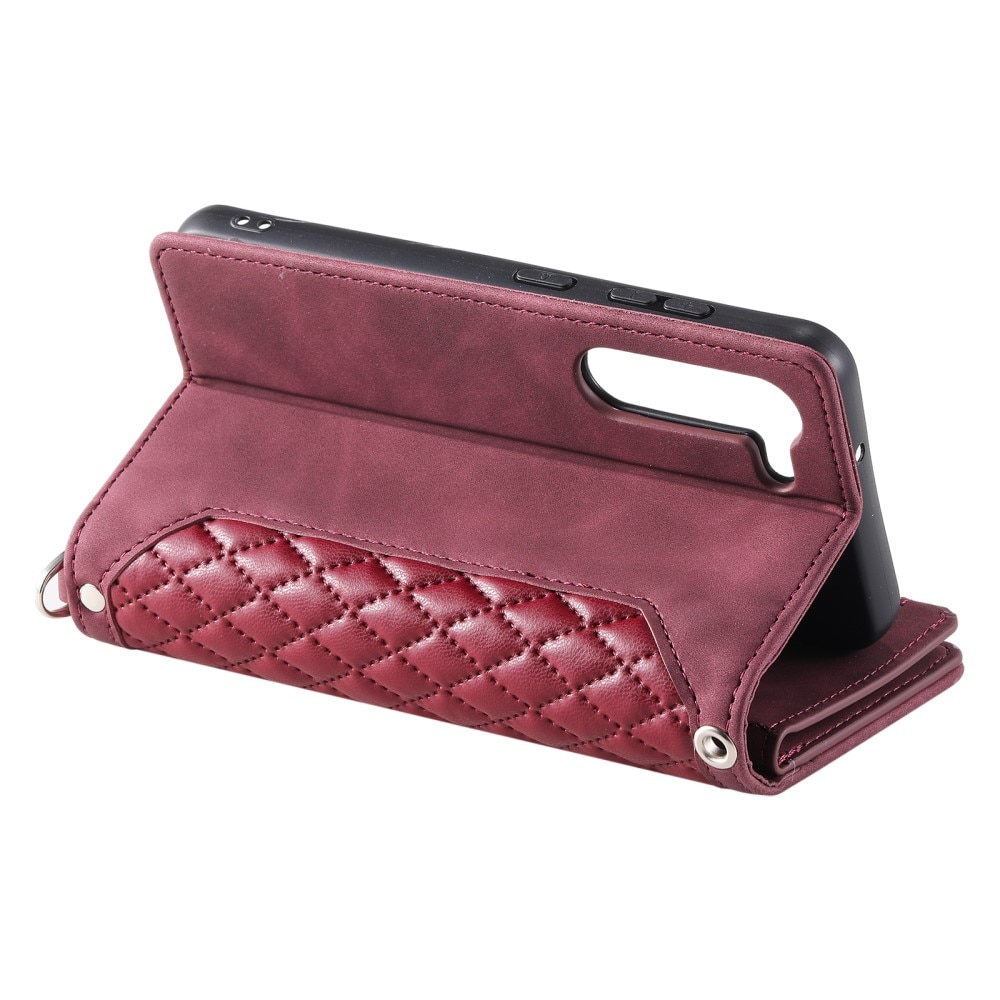 Lommebokveske Samsung Galaxy S23 Plus Quilted Rød