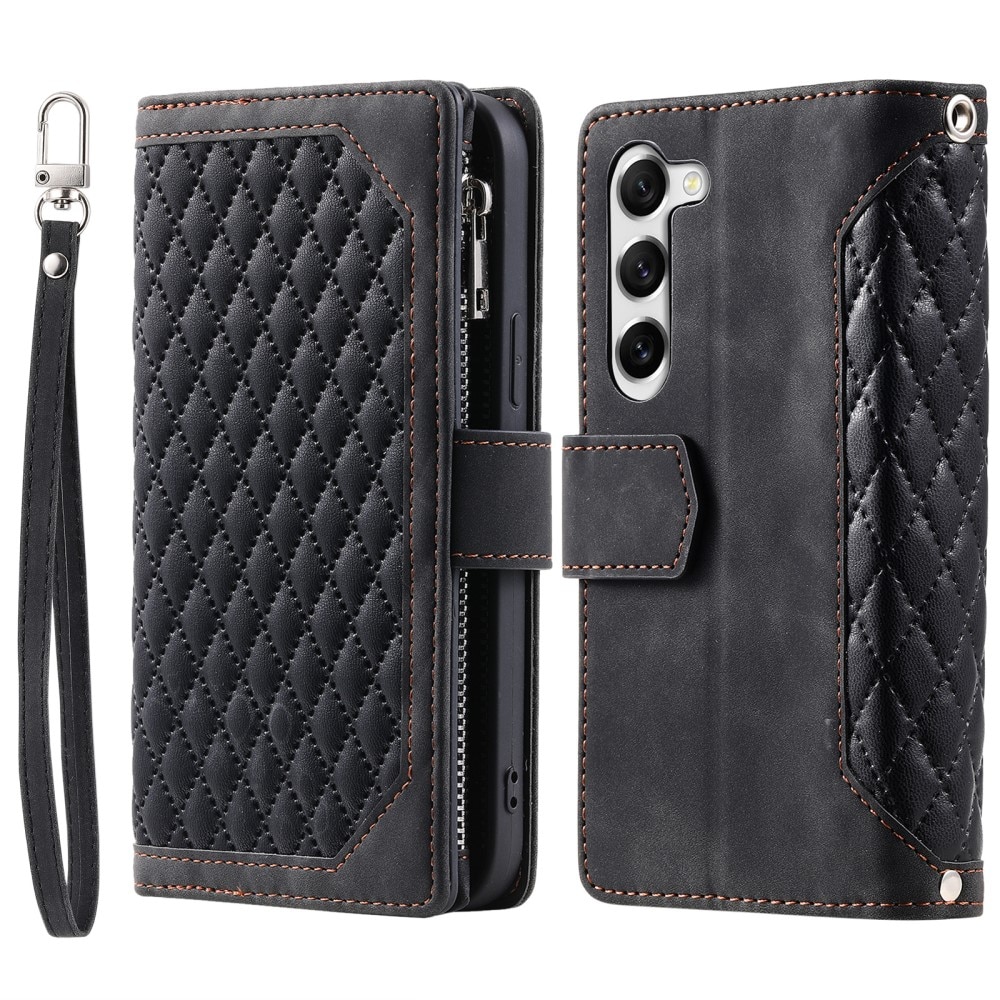 Lommebokveske Samsung Galaxy S23 Plus Quilted Svart