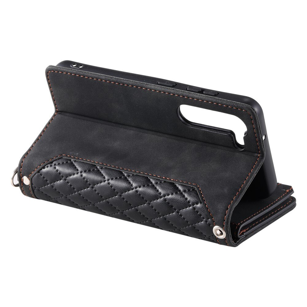 Lommebokveske Samsung Galaxy S23 Plus Quilted Svart