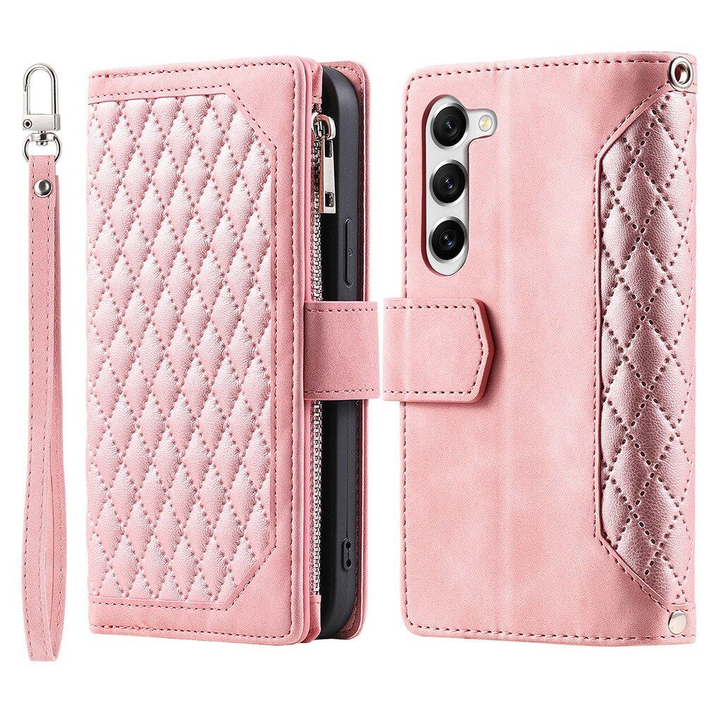 Lommebokveske Samsung Galaxy S23 Plus Quilted rosa