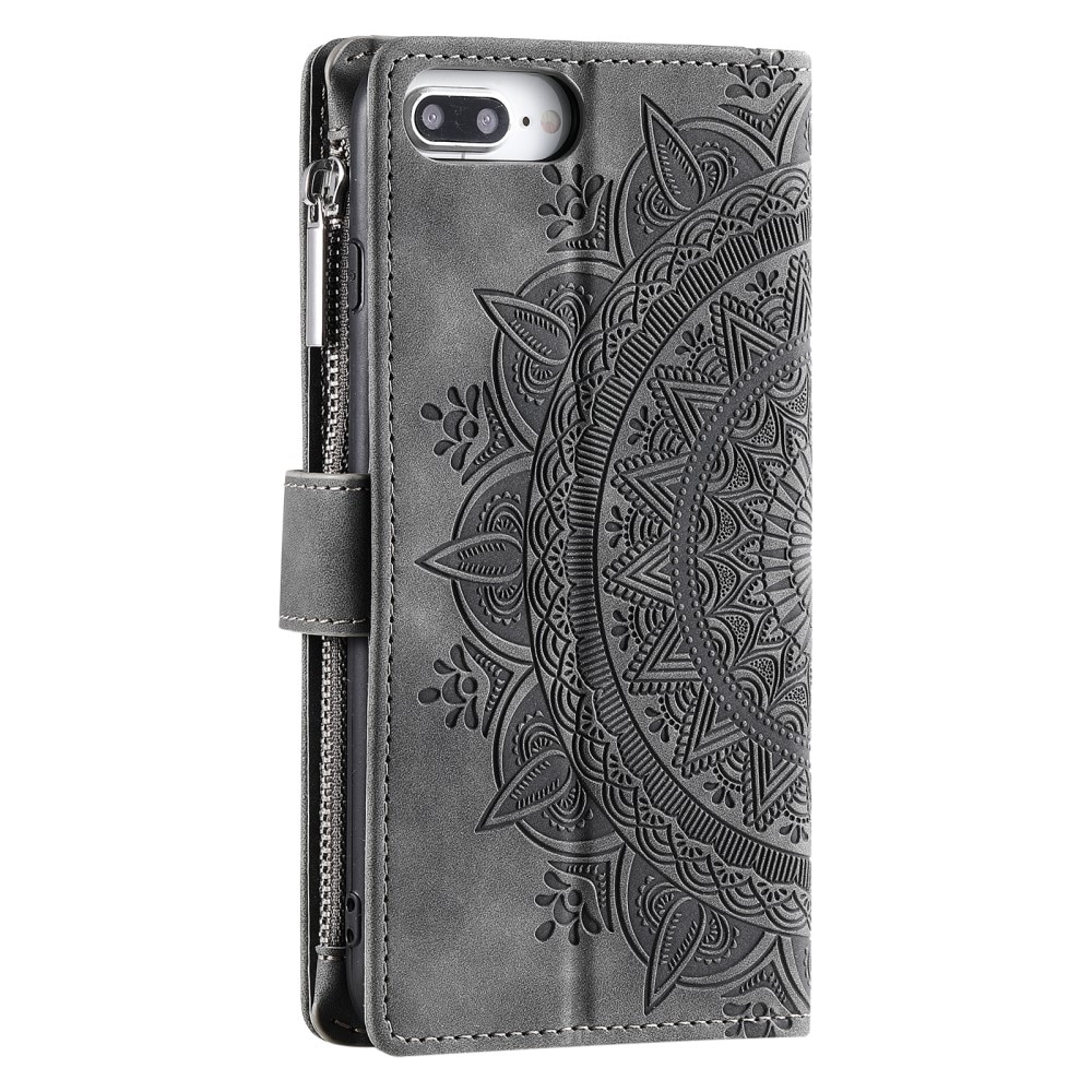 Lommebokveske iPhone 7 Plus/8 Plus Mandala grå