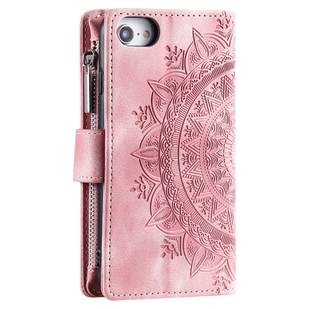 Lommebokveske iPhone SE (2022) Mandala rosa