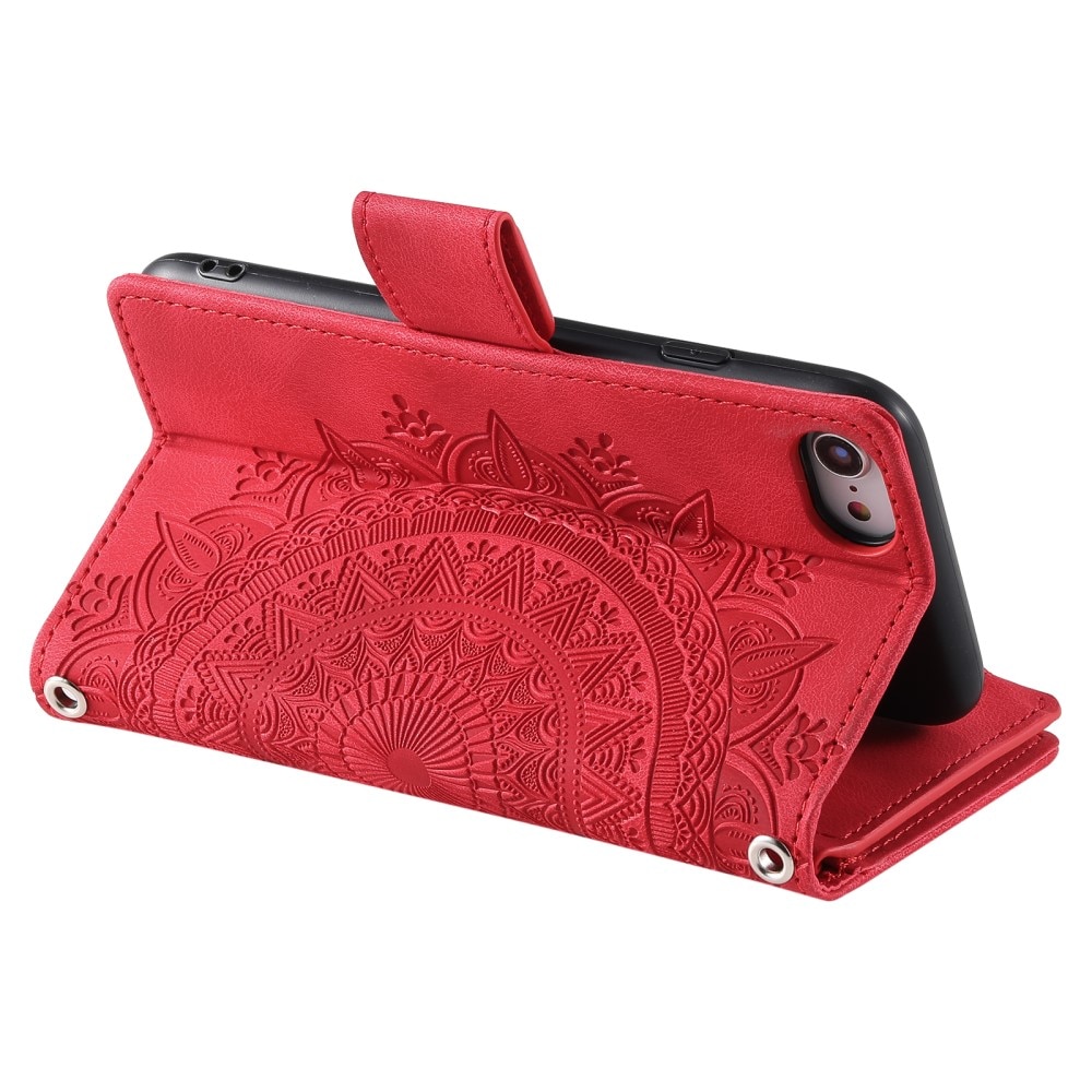 Lommebokveske iPhone 8 Mandala rød