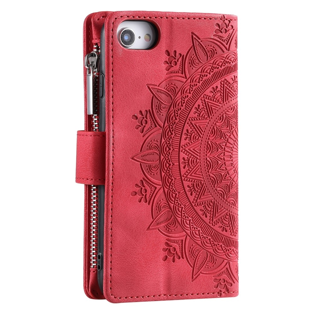 Lommebokveske iPhone SE (2022) Mandala rød