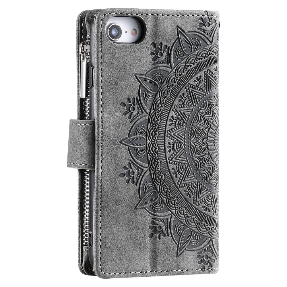 Lommebokveske iPhone 7 Mandala grå