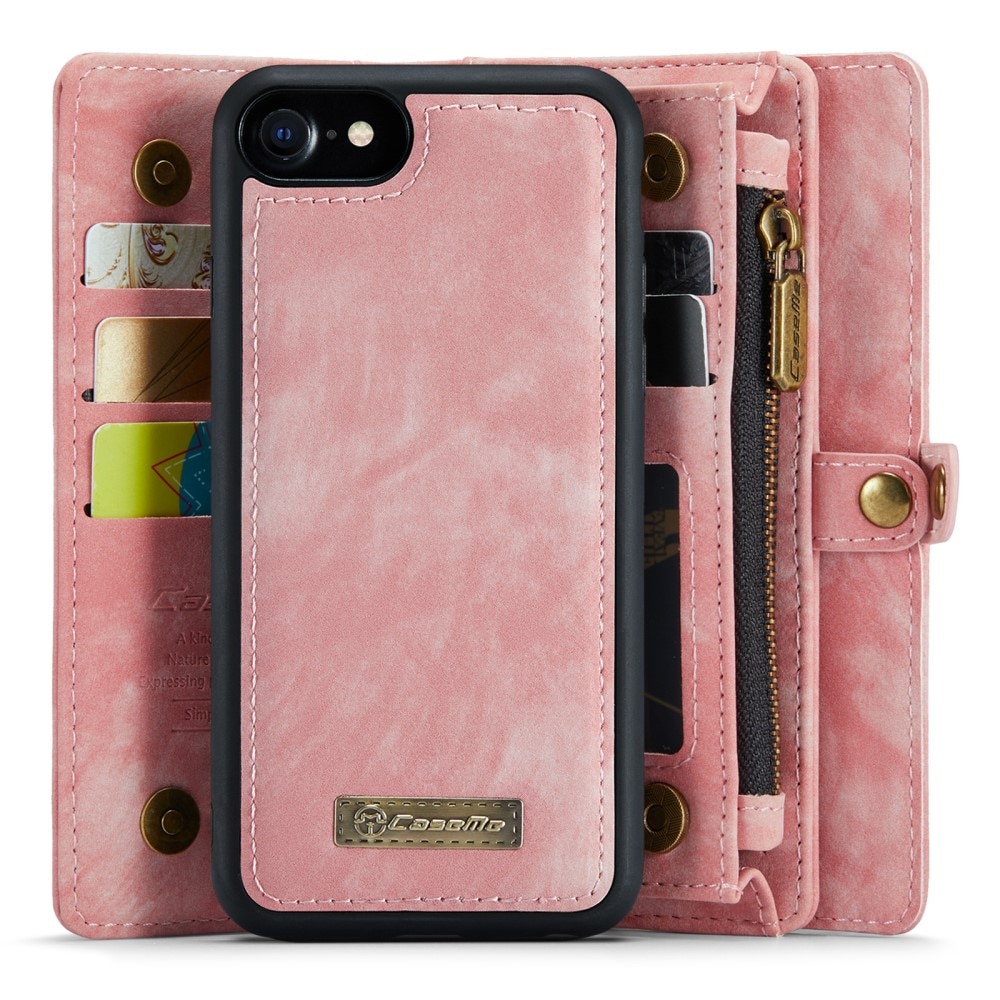Multi-slot Lommeboksetui iPhone 8 rosa