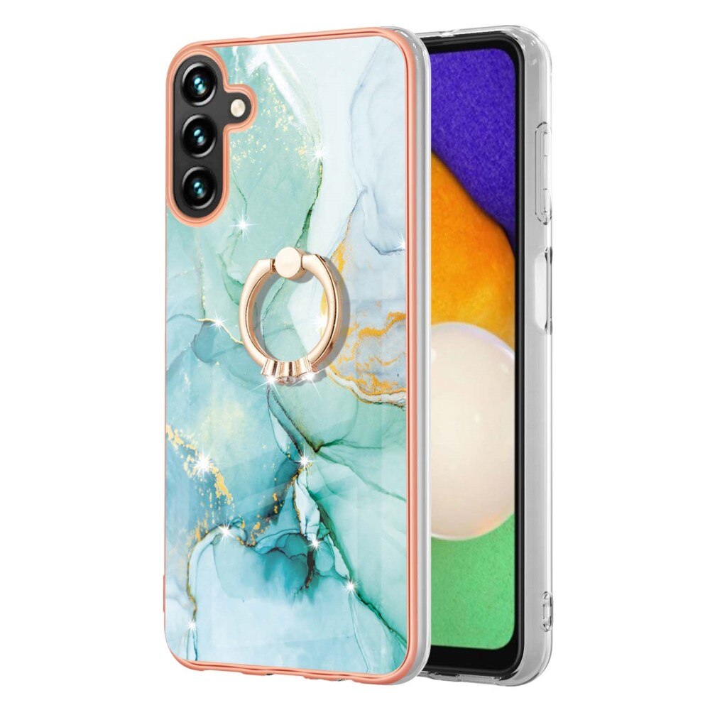 TPU Deksel Finger Ring Kickstand Samsung Galaxy A54 grønn marmor