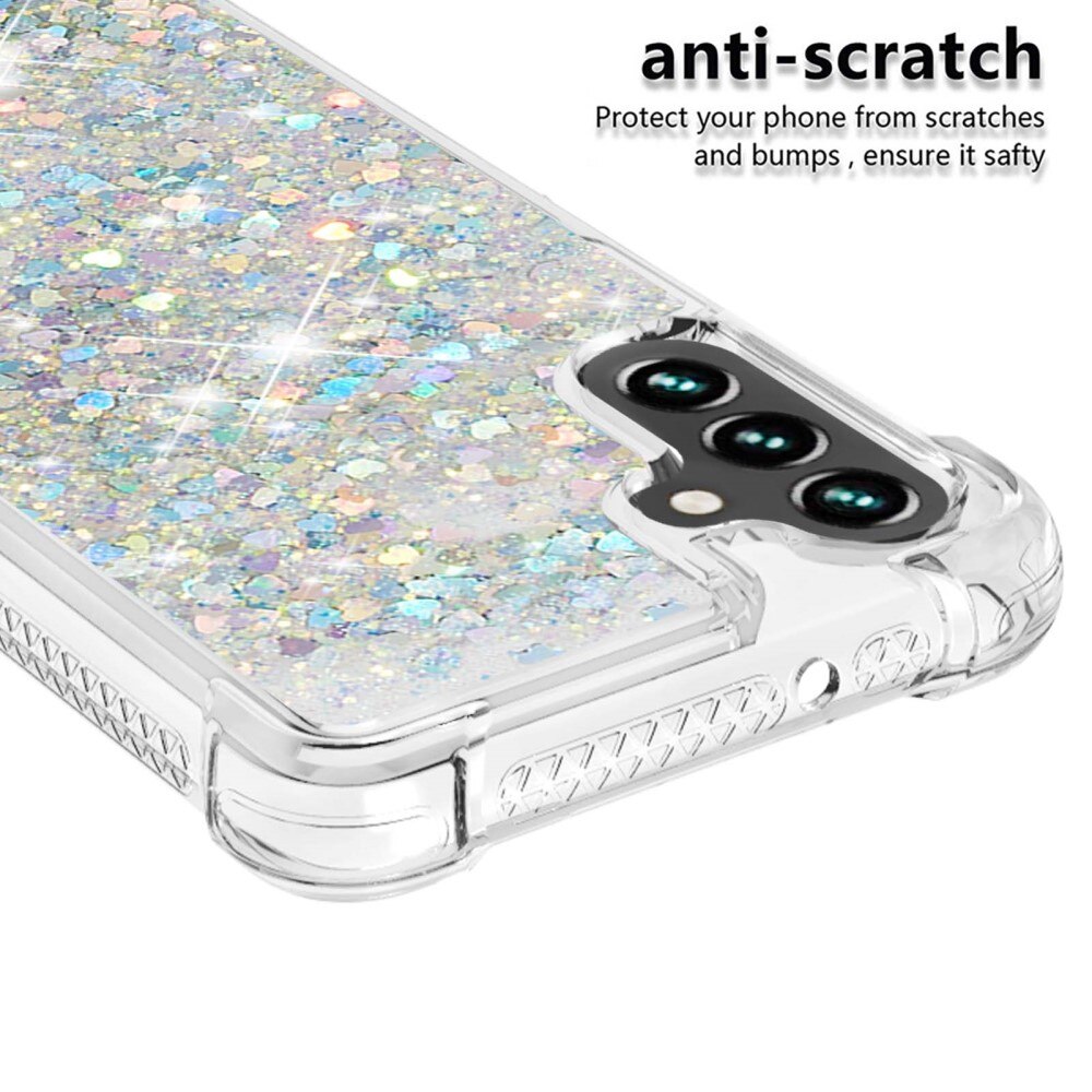 Glitter Powder TPU Deksel Samsung Galaxy A54 sølv