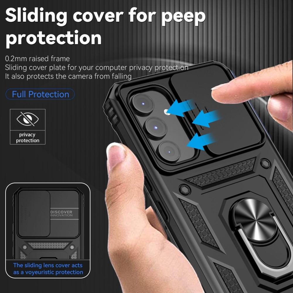 Hybriddeksel Tech Ring+Kamerabeskyttelse Samsung Galaxy A54 svart