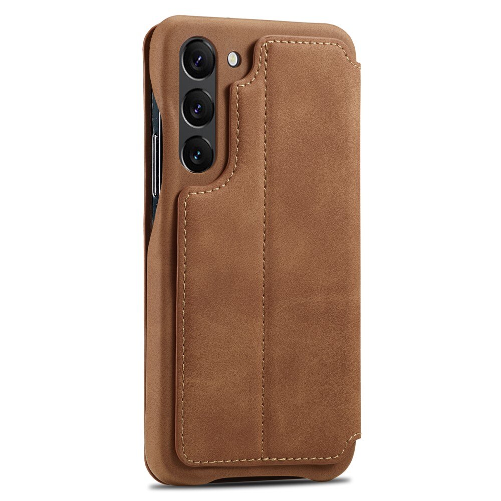 Slim Lommebokdeksel Samsung Galaxy S23 cognac