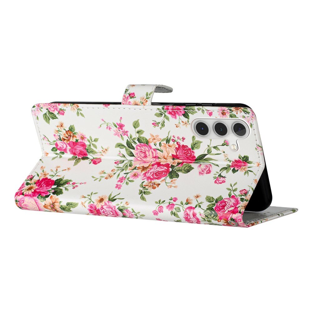 Mobilveske Samsung Galaxy A54 rosa blomster