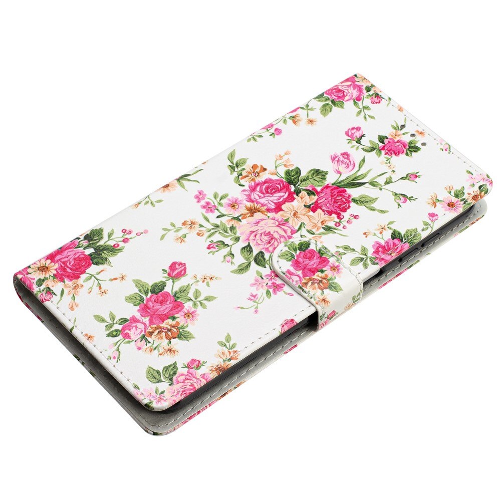 Mobilveske Samsung Galaxy A54 rosa blomster