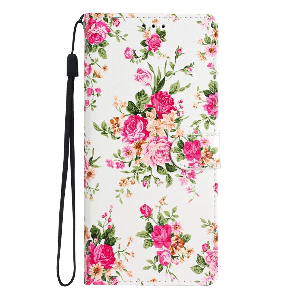 Mobilveske Samsung Galaxy A54 rosa blomster