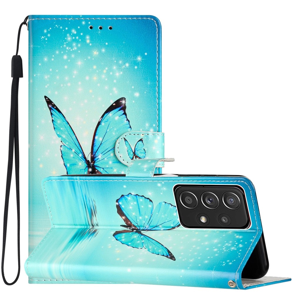 Mobilveske Samsung Galaxy A53 blå sommerfugler