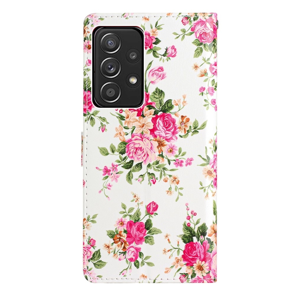 Mobilveske Samsung Galaxy A53 rosa blomster