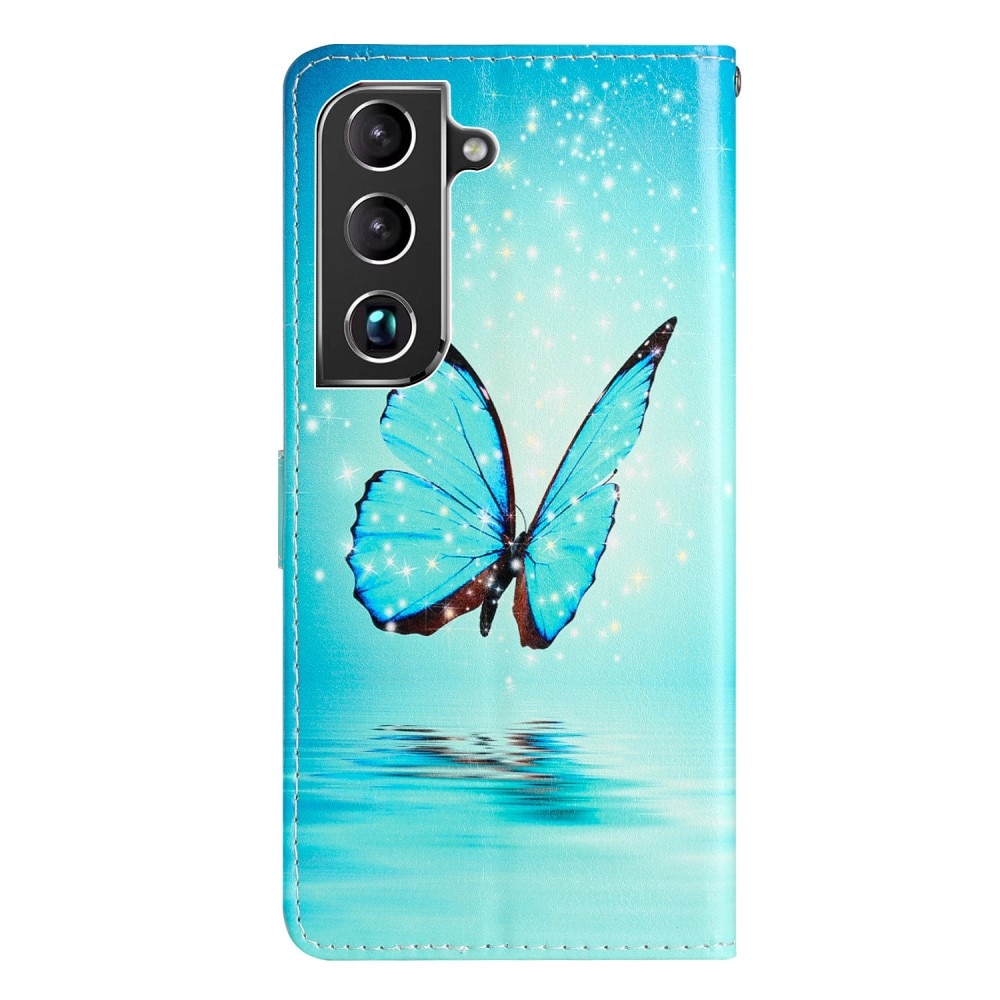 Mobilveske Samsung Galaxy S22 blå sommerfugler