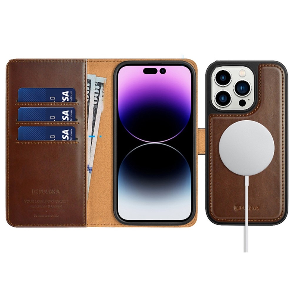 Magnetisk mobiletui iPhone 14 Pro brun