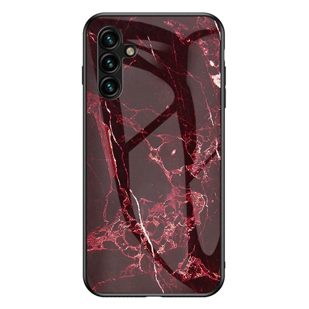 Herdet Glass Deksel Samsung Galaxy A54 rød marmor