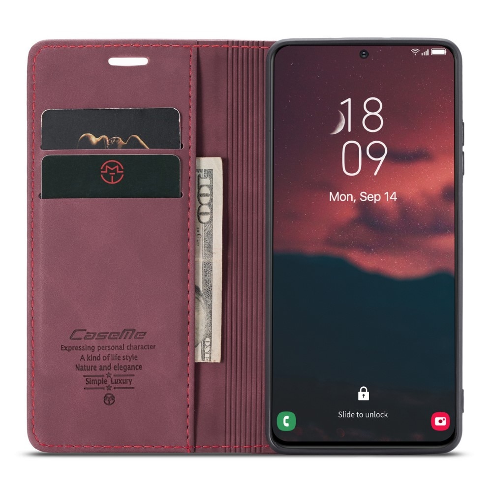 Slim Lommebokveske Samsung Galaxy S23 rød