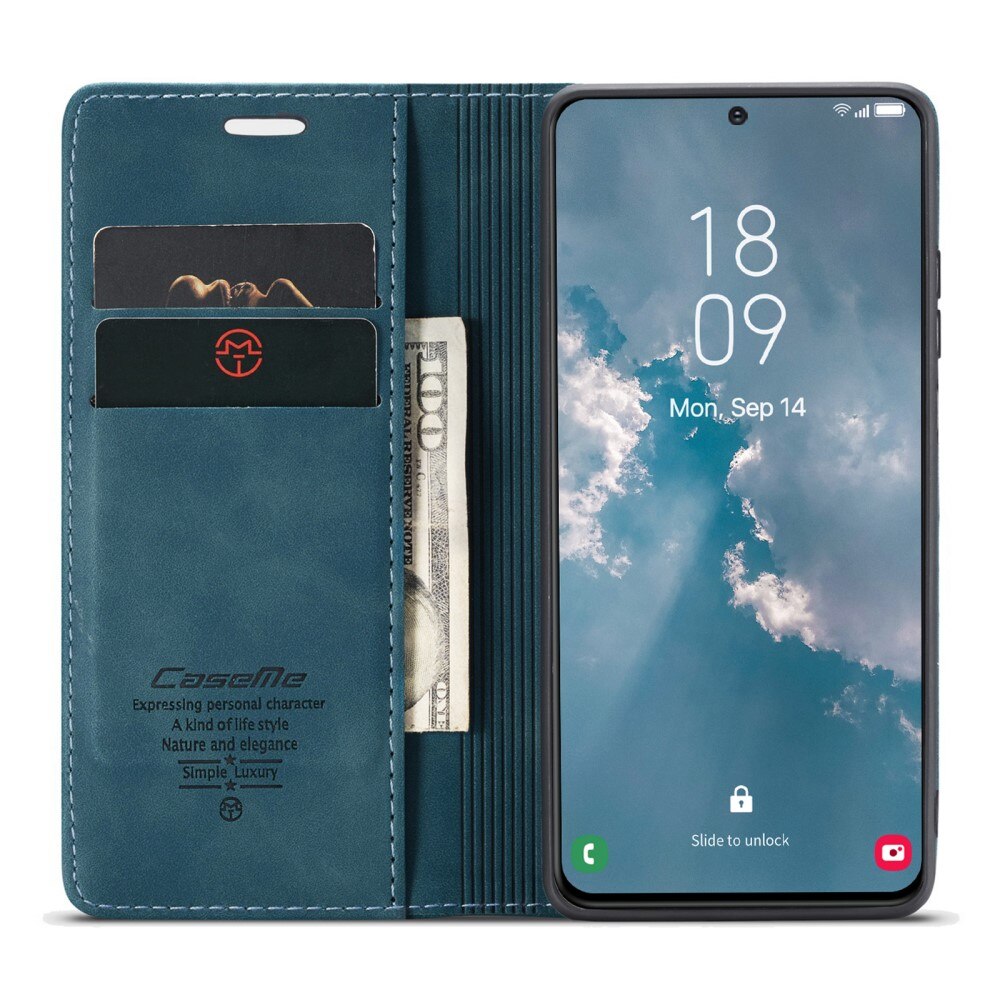Slim Lommebokveske Samsung Galaxy S23 Plus Blå