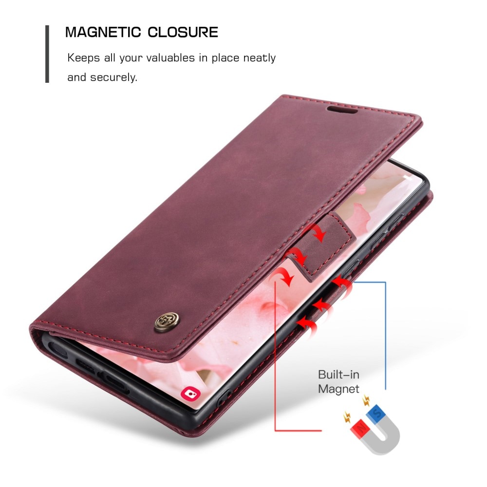 Slim Lommebokveske Samsung Galaxy S23 Ultra rød