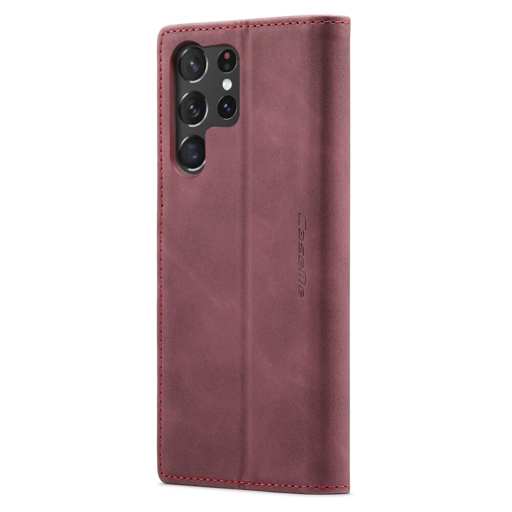 Slim Lommebokveske Samsung Galaxy S23 Ultra Rød