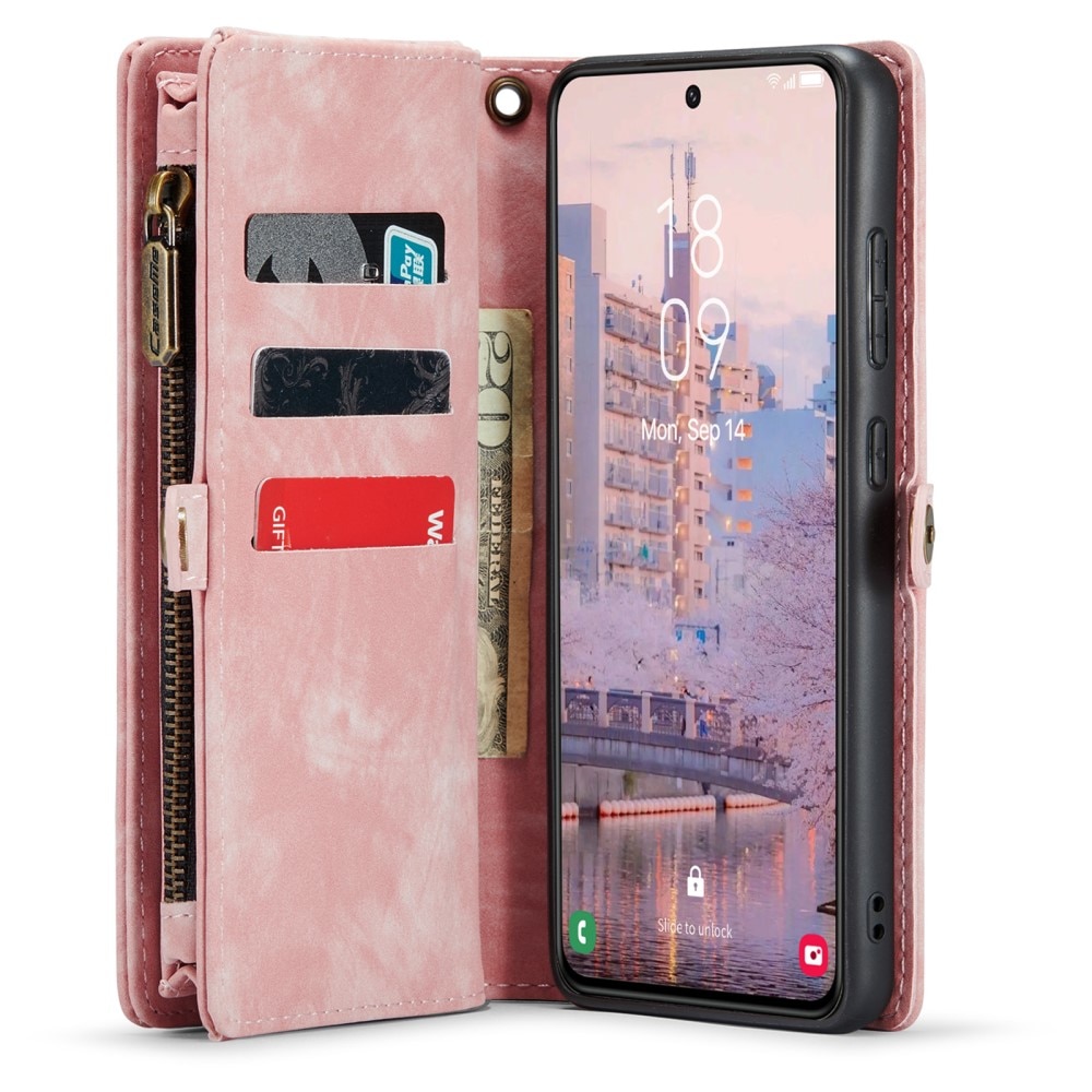 Multi-slot Lommeboksetui Samsung Galaxy S23 rosa