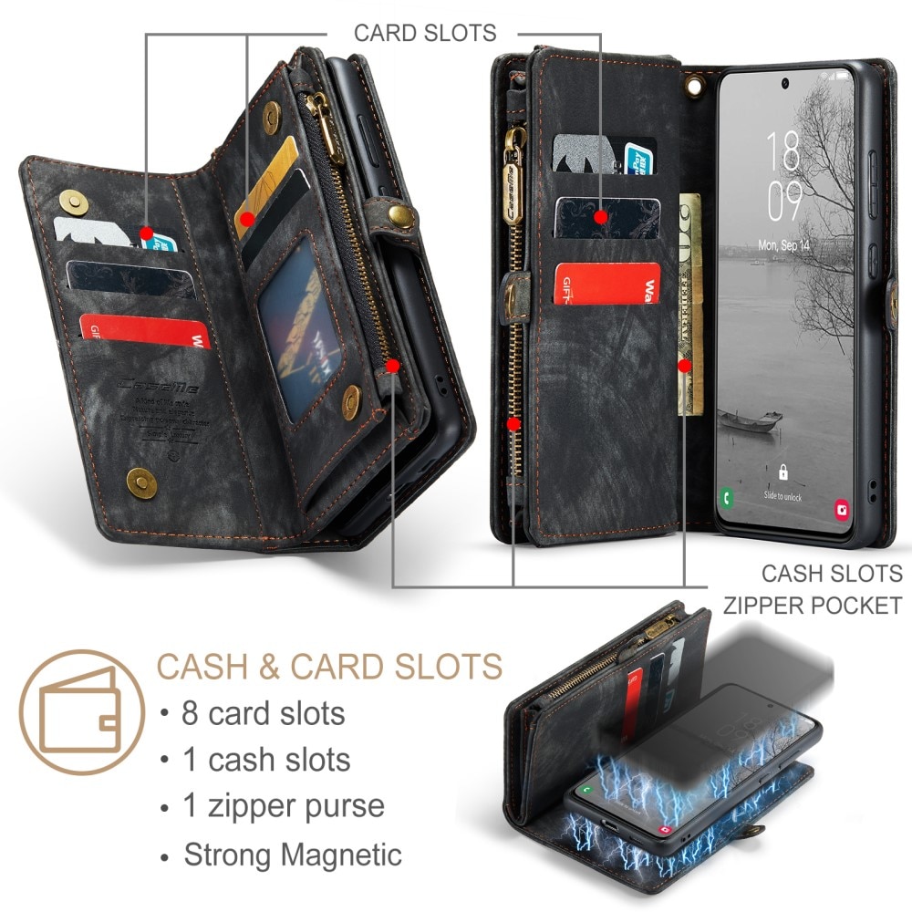 Multi-slot Lommeboksetui Samsung Galaxy S23 Plus Grå