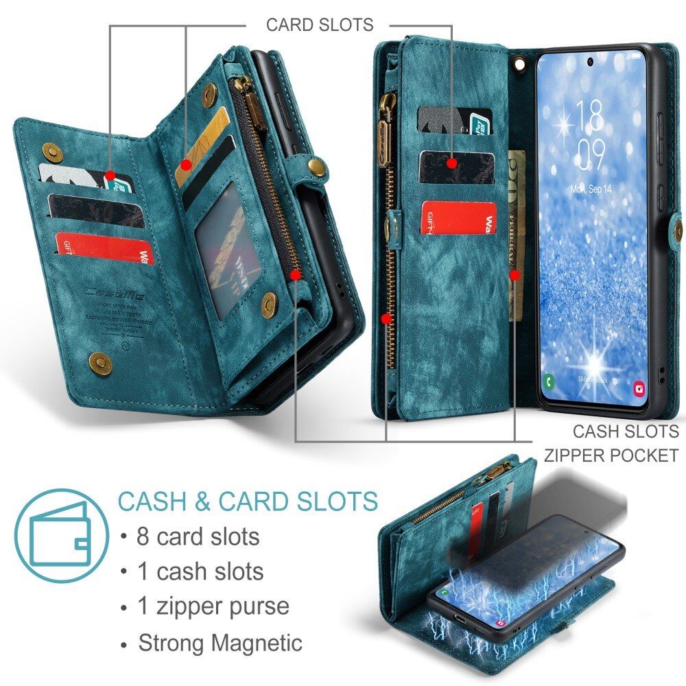 Multi-slot Lommeboksetui Samsung Galaxy S23 Plus Blå