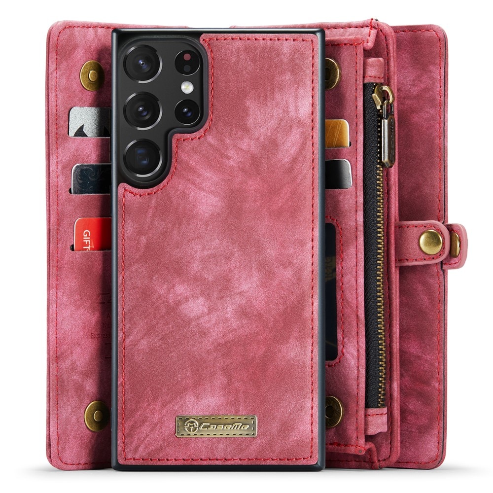 Multi-slot Lommeboksetui Samsung Galaxy S23 Ultra rød