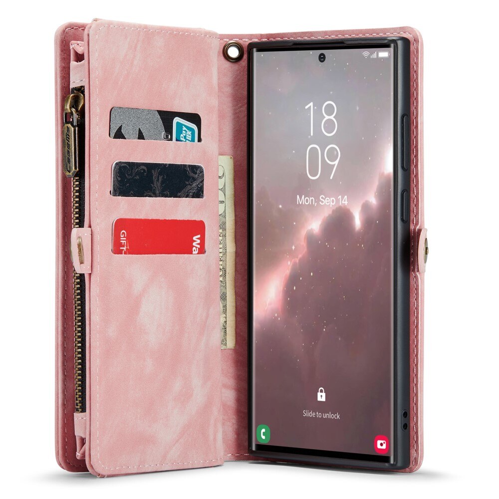 Multi-slot Lommeboksetui Samsung Galaxy S23 Ultra Rosa