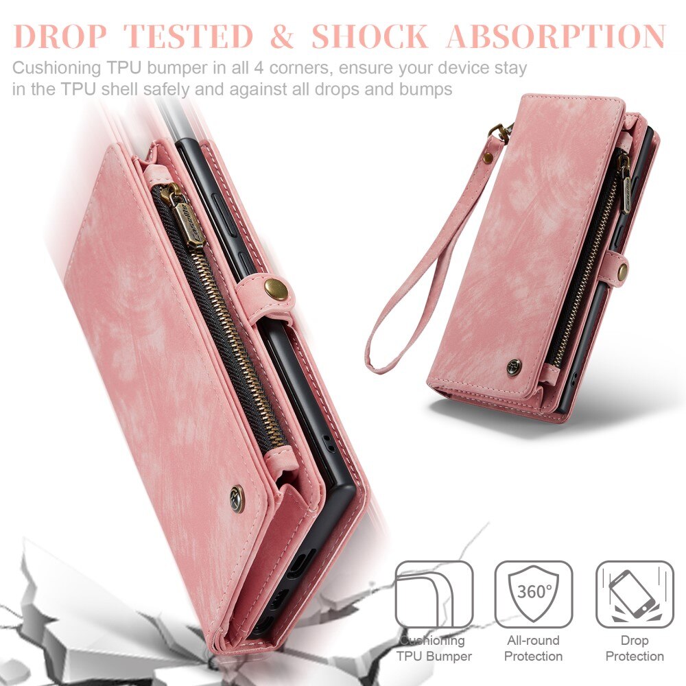 Multi-slot Lommeboksetui Samsung Galaxy S23 Ultra Rosa