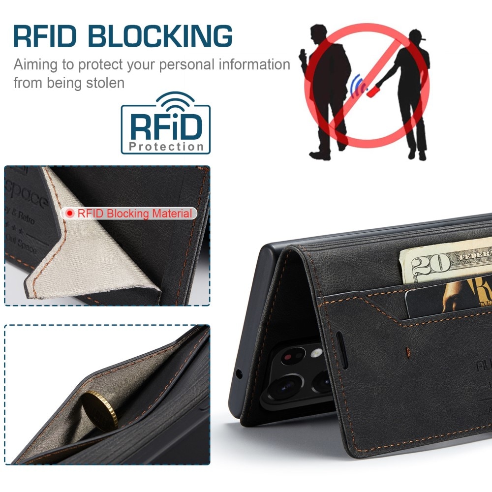 RFID blocking Lommebokveske Samsung Galaxy S23 Ultra svart