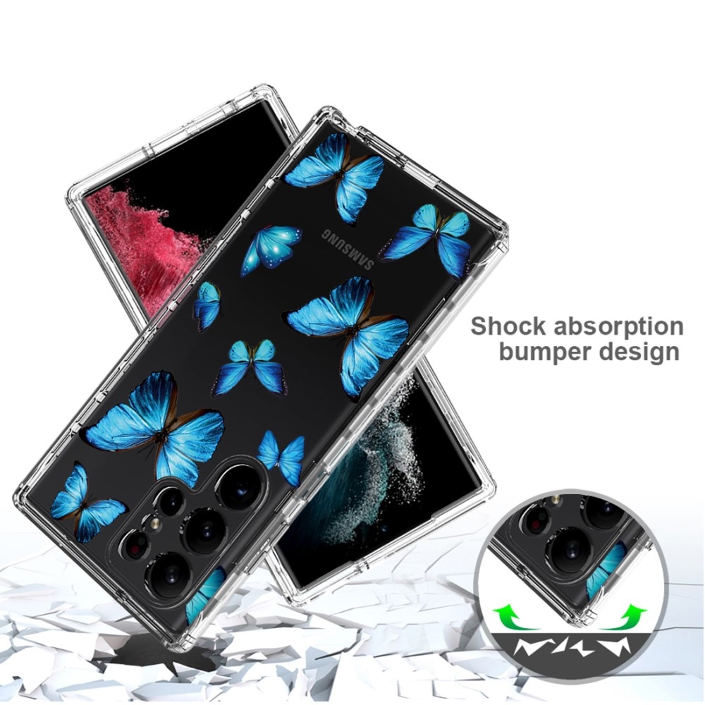 Full Cover Deksel Samsung Galaxy S23 Ultra sommerfugler