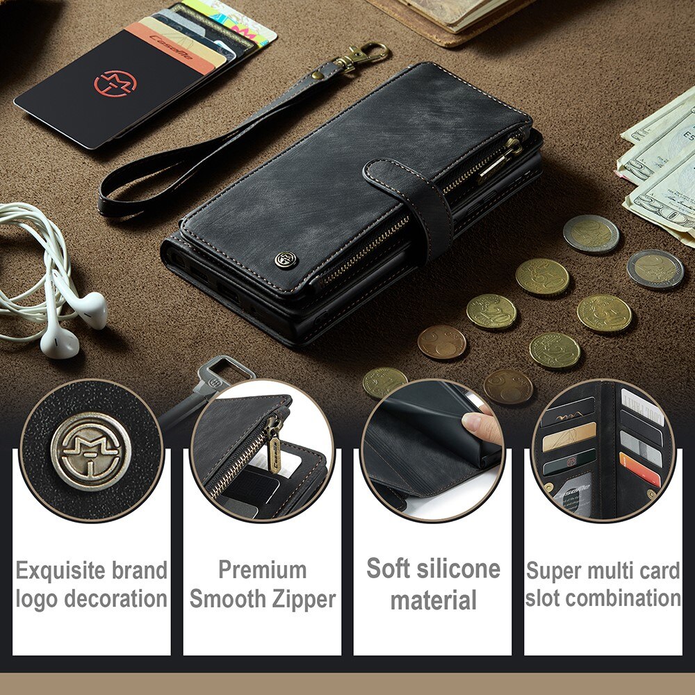 Zipper Wallet Samsung Galaxy A14 svart