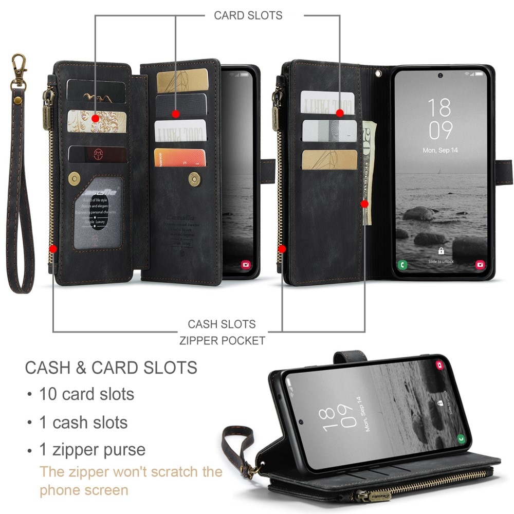 Zipper Wallet Samsung Galaxy A54 svart