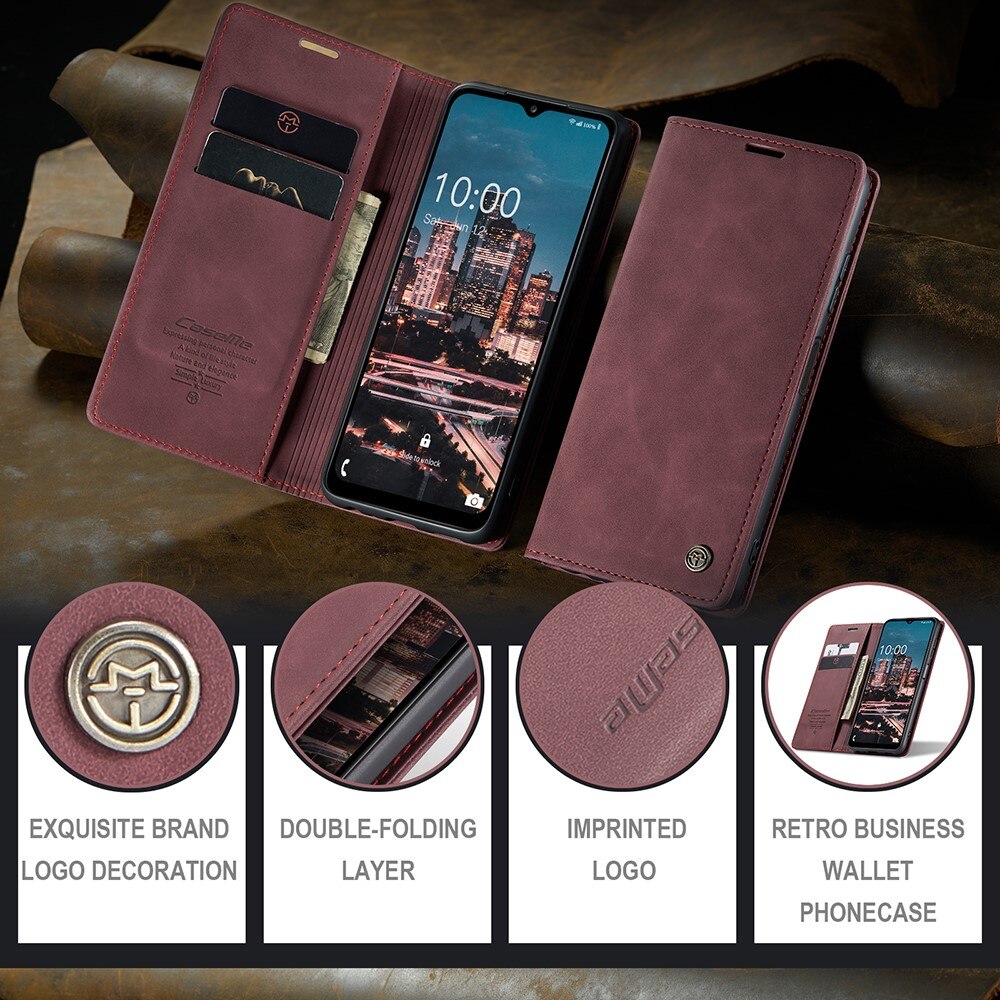 Slim Lommebokveske Samsung Galaxy A14 Rød