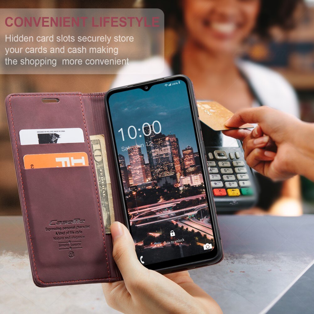 Slim Lommebokveske Samsung Galaxy A14 Rød